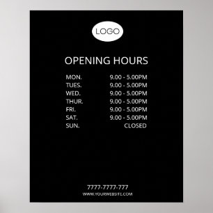 Póster Logotipo de Horas de Apertura Comercial Personaliz