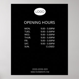Póster Logotipo de Horas de Apertura Comercial Personaliz