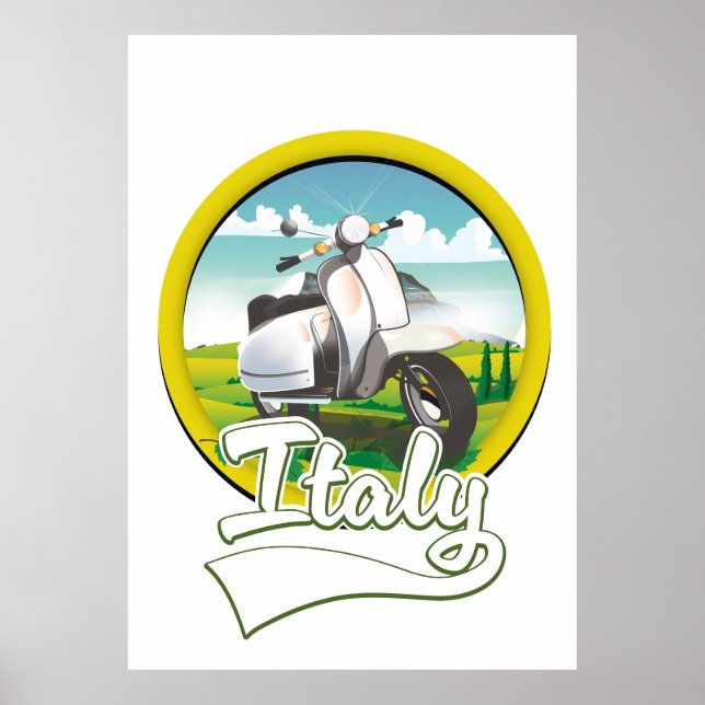 Póster logotipo de Italy Scooter Travel (Frente)