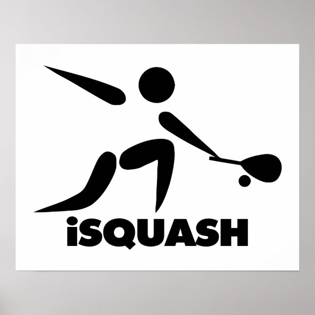 Póster Logotipo de Juego de Esquash (Frente)