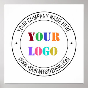 Póster Logotipo de la empresa personalizado y texto a su 