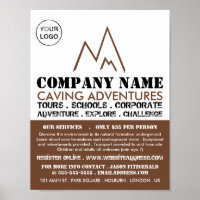 Logotipo de la montaña marrón, publicidad de avent