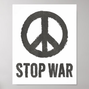 Póster Logotipo de la paz Símbolo hippie Detener la guerr