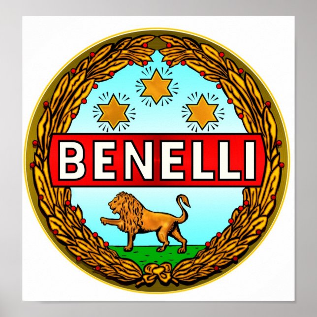 Póster Logotipo de las motocicletas Benelli (Frente)