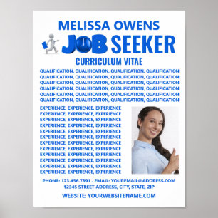 Póster Logotipo de los buscadores de empleo, Curriculum V