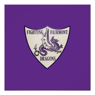 Póster Logotipo de los Dragones Fighting Fairmont de Kett