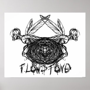 Póster Logotipo de los píxeles de los gráficos de flor