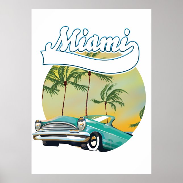 Póster logotipo de Miami Sunset (Frente)