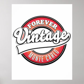 Póster logotipo de monte carlo para siempre vintage
