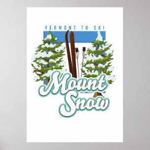 Póster logotipo de Mount Snow Vermont Ski.