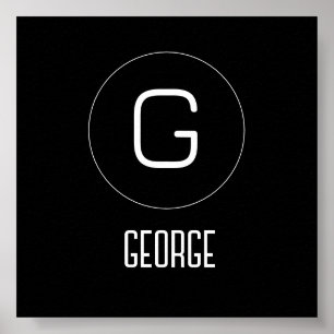 Póster logotipo de nombre personal de personalizable