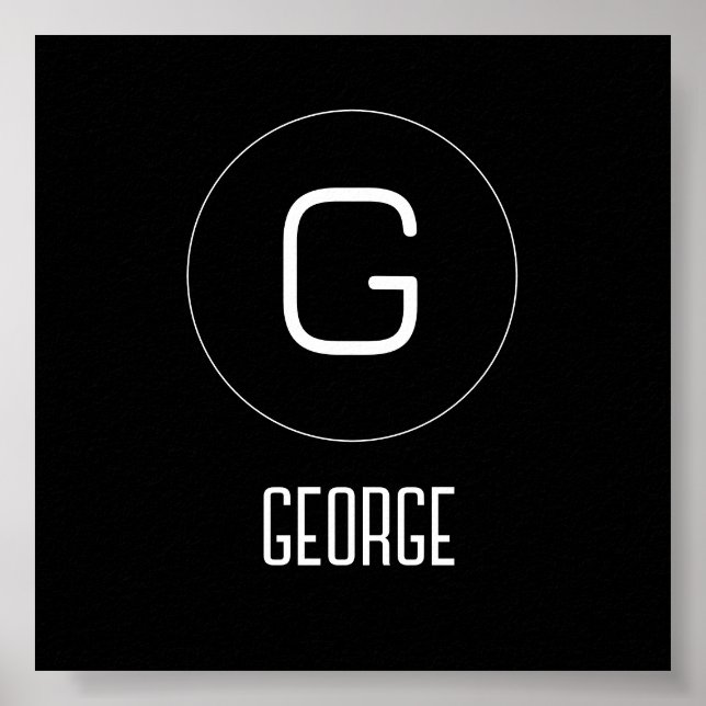 Póster logotipo de nombre personal de personalizable (Frente)