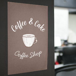 Póster Logotipo de pequeña cabaña de café