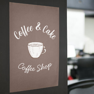 Póster Logotipo de pequeña cabaña de café