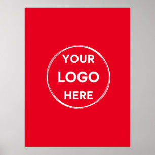 Póster Logotipo de personalizado Empresa Minimalista Red