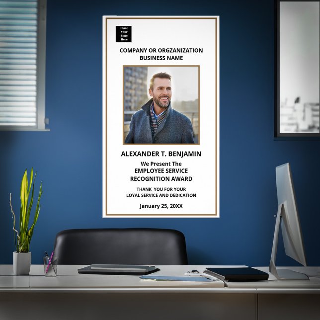 Póster Logotipo de Premios de Reconocimiento de Empleado  (Employee Recognition Awards Logo Personalize Poster for the deserving employee or staff. )