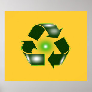 Póster Logotipo de reciclado verde Gran Prin Poster de 27