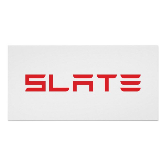 Póster Logotipo de Slate Tesla (Anverso)