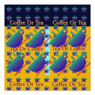 Póster Logotipo De Té O Café