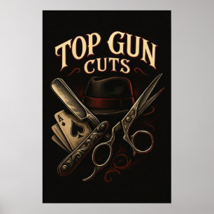Póster Logotipo de Top Gun Cuts Gangster