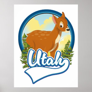 Póster logotipo de Utah Deer Travel