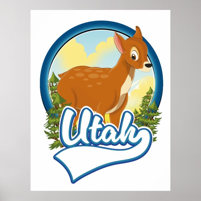 Póster logotipo de Utah Deer Travel (Frente)