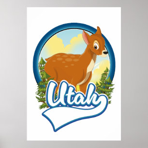 Póster logotipo de Utah Deer Travel
