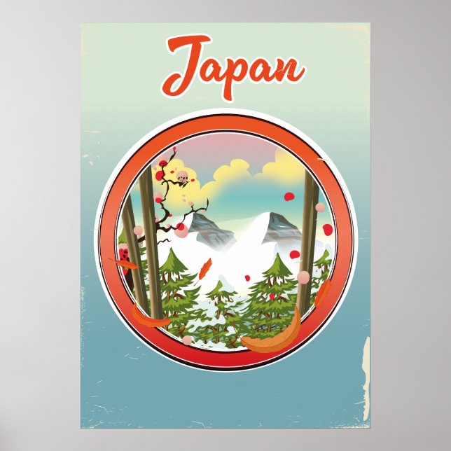 Póster logotipo de viaje a Japón (Frente)