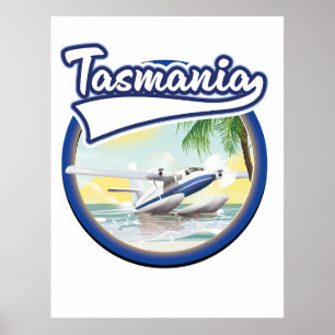 Póster logotipo de viaje a Tasmania