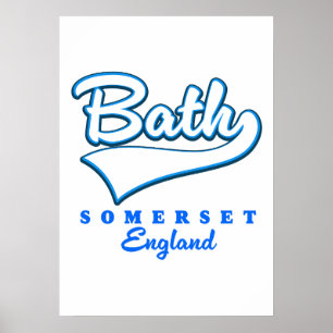 Póster logotipo de viaje de Bath Somerset