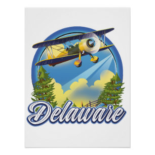 Póster logotipo de viaje de Delaware