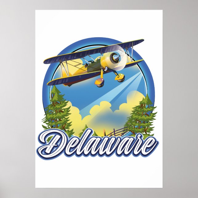 Póster logotipo de viaje de Delaware (Frente)