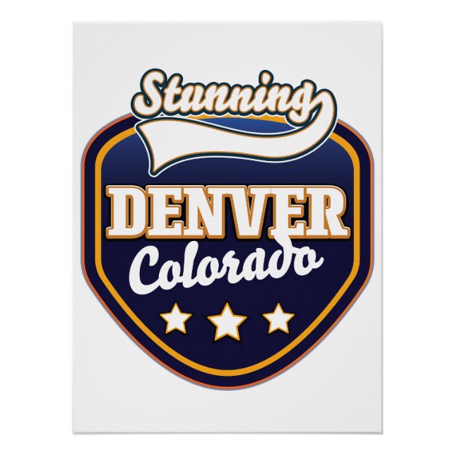 Póster logotipo de viaje de Denver Colorado (Anverso)