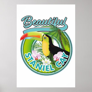 Póster logotipo de viaje de Staniel Cay