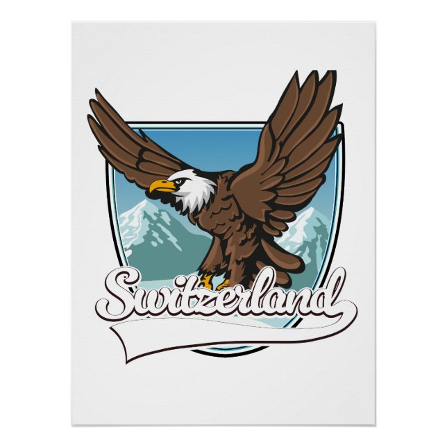 Póster Logotipo de viaje de Suiza (Anverso)