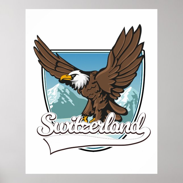 Póster Logotipo de viaje de Suiza (Frente)