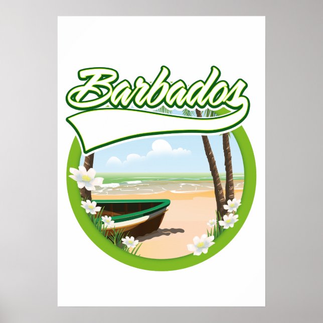 Póster logotipo de viajes a Barbados (Frente)