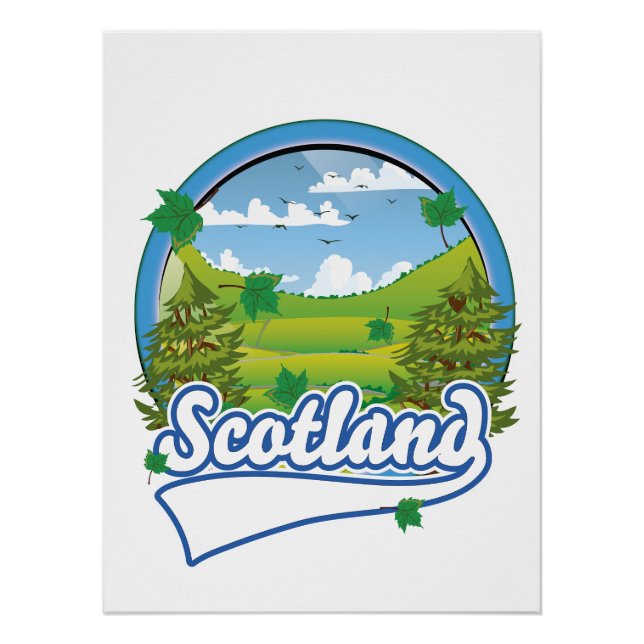 Póster logotipo de viajes a Escocia (Anverso)
