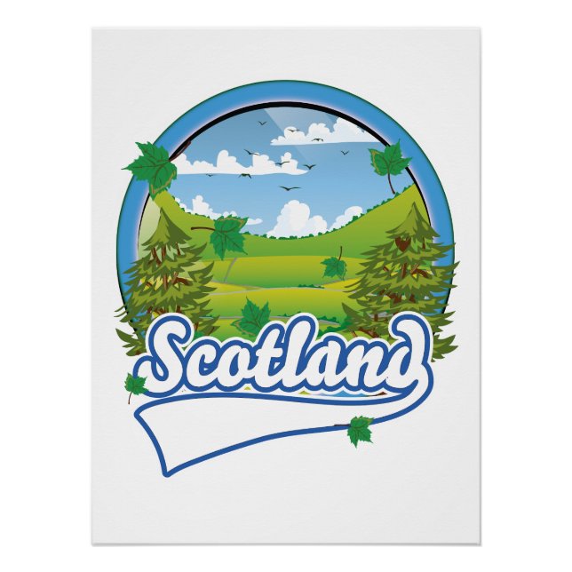 Póster logotipo de viajes a Escocia (Anverso)