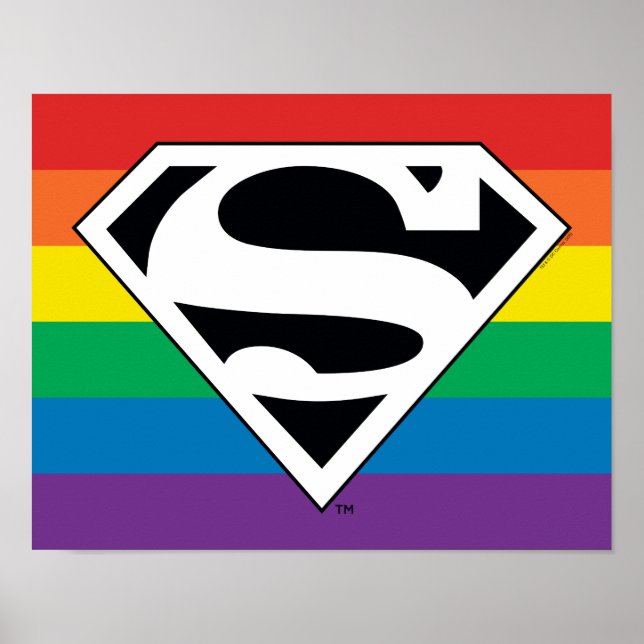 Póster Logotipo del arco iris de Superman (Frente)