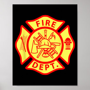 Póster Logotipo del Departamento de Bomberos Símbolo Unif