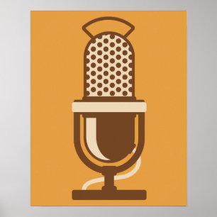 Póster Logotipo del micrófono de cinta