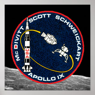 Póster Logotipo del parche de la misión de la NASA Apolo 