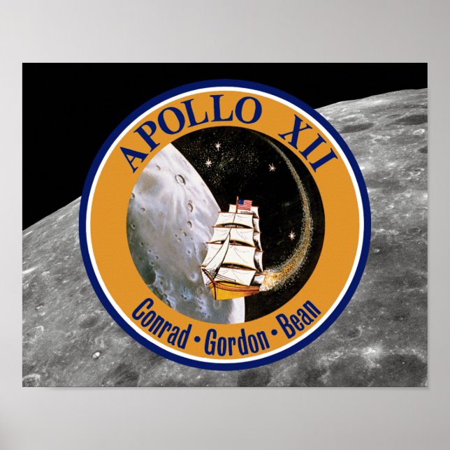 Póster Logotipo del parche para la misión Apollo 12 (Frente)