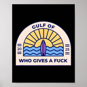 Póster Logotipo divertido anti-Trump del Golfo de Quién s