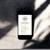 Logotipo elegante tarjeta de visita digital Minima