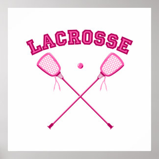 Póster Logotipo Lacrosse rosa