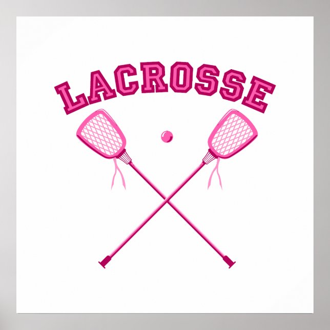 Póster Logotipo Lacrosse rosa (Frente)