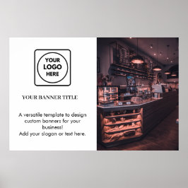 Póster Logotipo minimalista blanco | Marca moderna simple