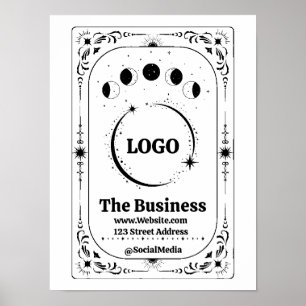 Póster Logotipo personalizado Tarot Celestial Zodiaco Yog